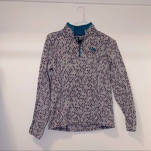 Purple and aqua North Face quarter zip pullover